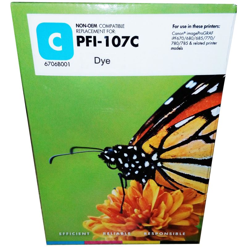 Cartus cerneala compatibil cu Canon PFI-107C cyan