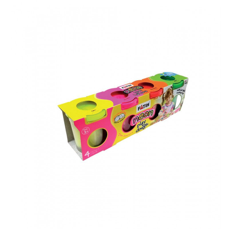 PLASTILINA USOARA MODELING DOUGH NEON 4X130G FATIH 50065