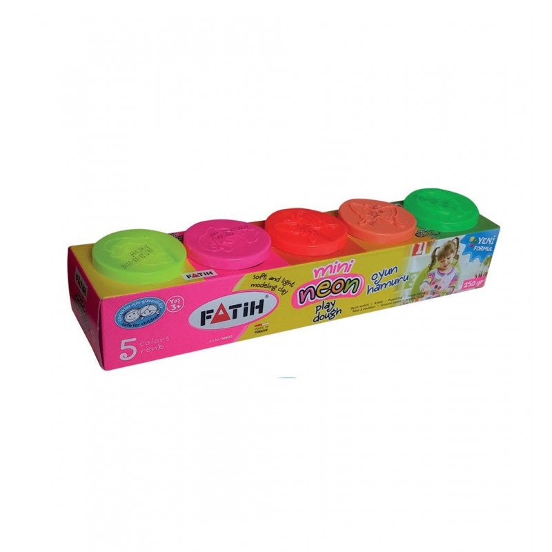 PLASTILINA USOARA MODELING DOUGH NEON 5X50G FATIH 50620