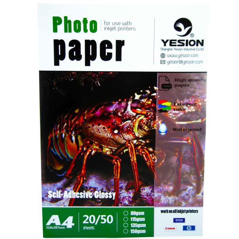 Hartie foto Yesion Self - Adhesive Glossy A4  135 g/mp  50 coli/pachet