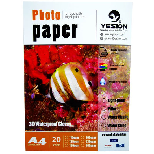 Hartie foto Yesion 3D Glossy A4  230 g/mp  20 coli/pachet