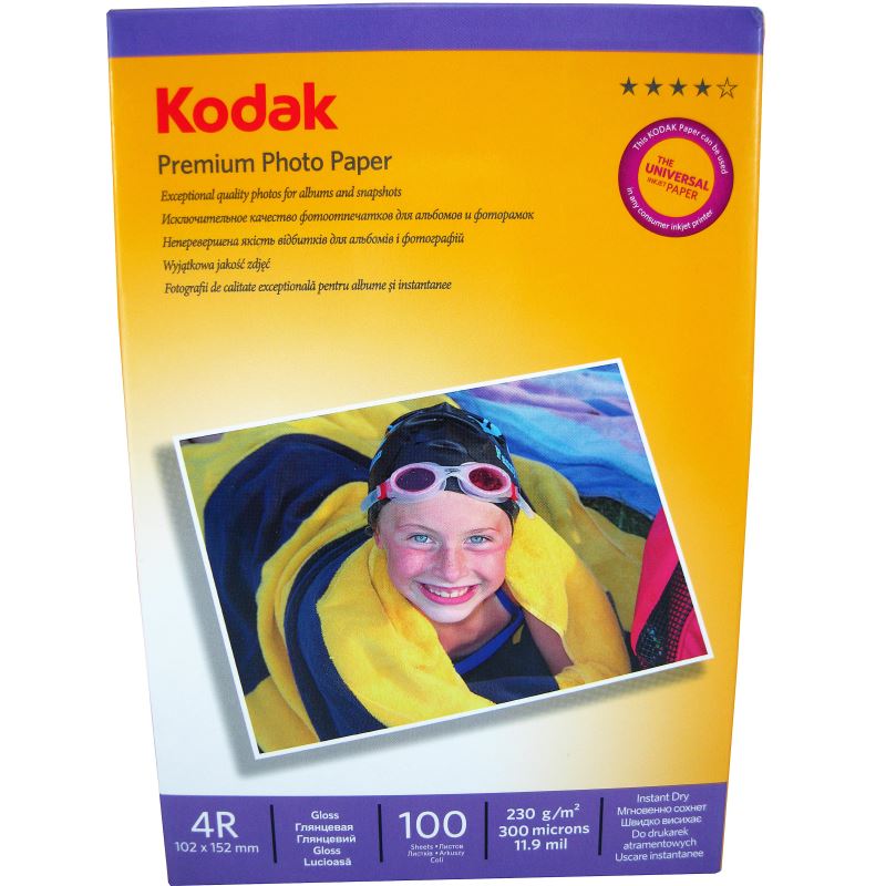 Hartie foto Kodak Premium Glossy 4R  230 g/mp  100 coli/pachet