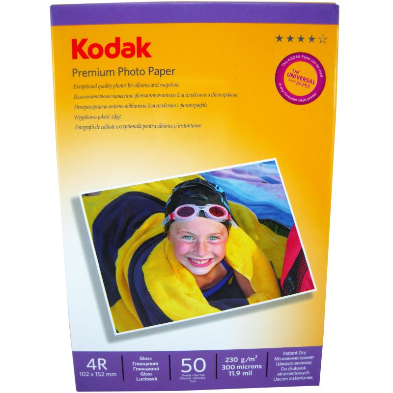 Hartie foto Kodak Premium Glossy 4R  230 g/mp  50 coli/pachet