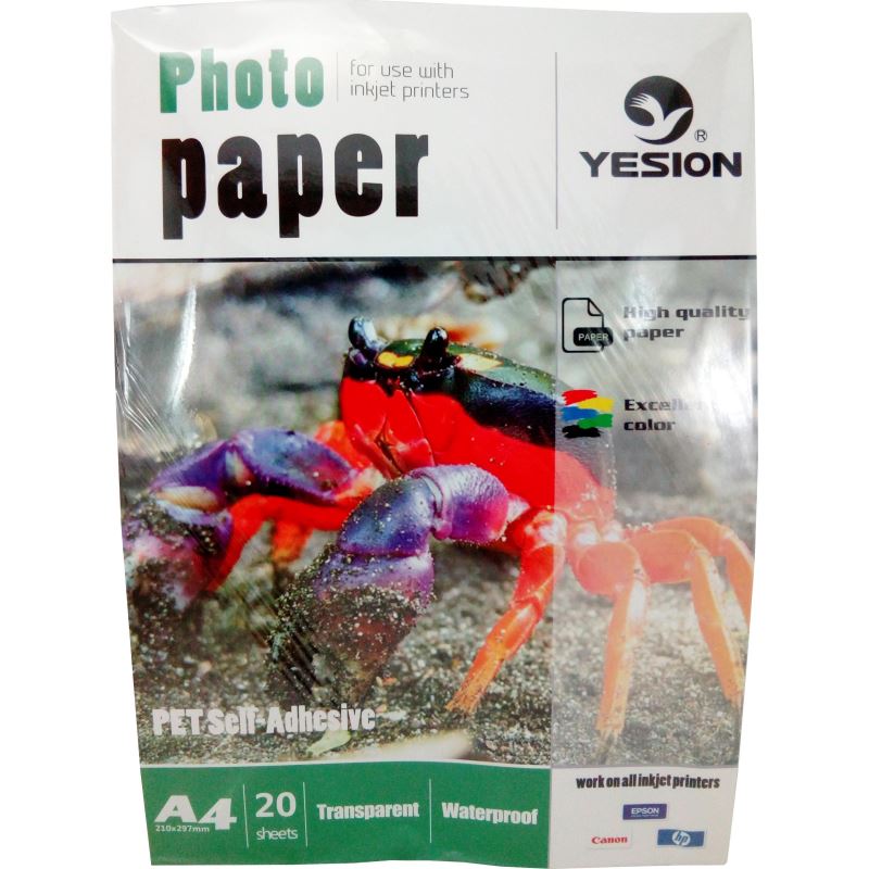 Film Pet Yesion Self - Adhesive Watterproof Semitransparent  A4  20 coli/pachet