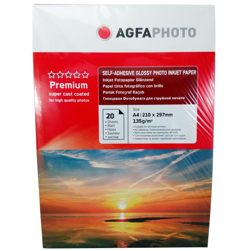 Hartie foto Agfa Self-Adhesive Glossy A4  135 g/mp