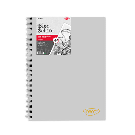 BLOC A4 SCHITE 120G 80 FILE DACO BD412