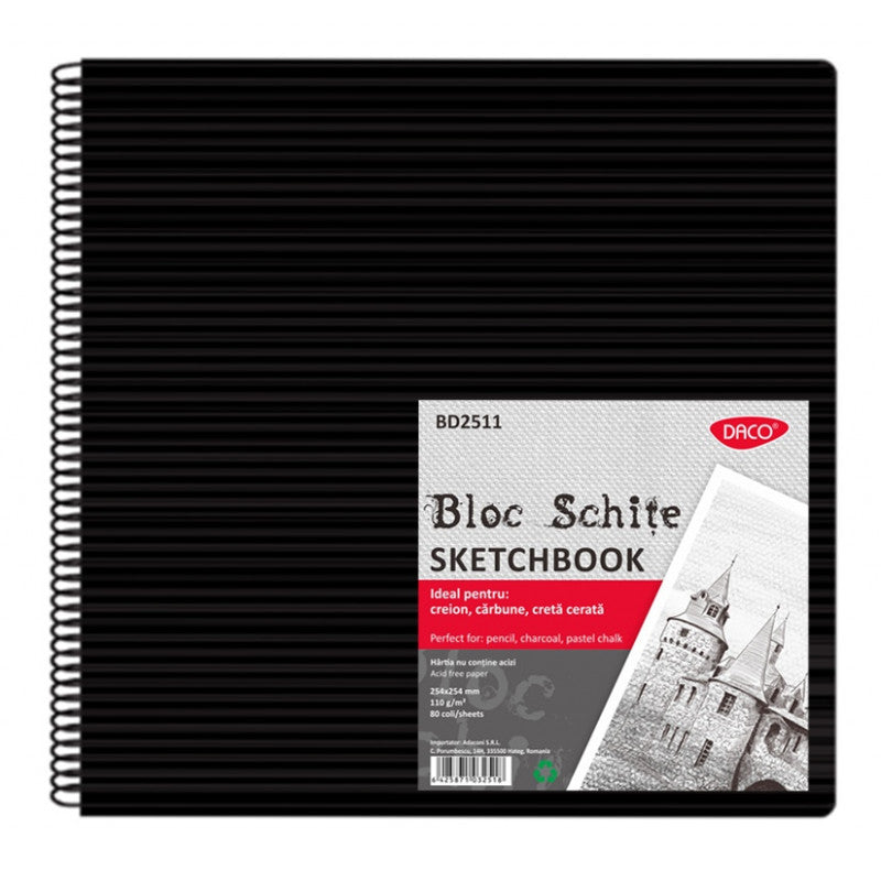 BLOC 25X25 SCHITE 110G 80 FILE HARTIE NEAGRA DACO BD2511