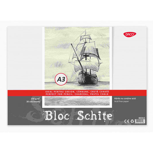 BLOC A3 SCHITE 150G 30 FILE DACO BD315