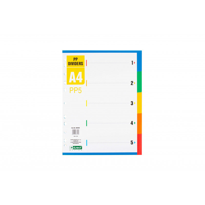 INDEX PLASTIC A4 1-5 D.RECT 009400