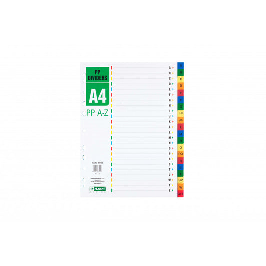 INDEX PLASTIC A4 A-Z D.RECT 009136