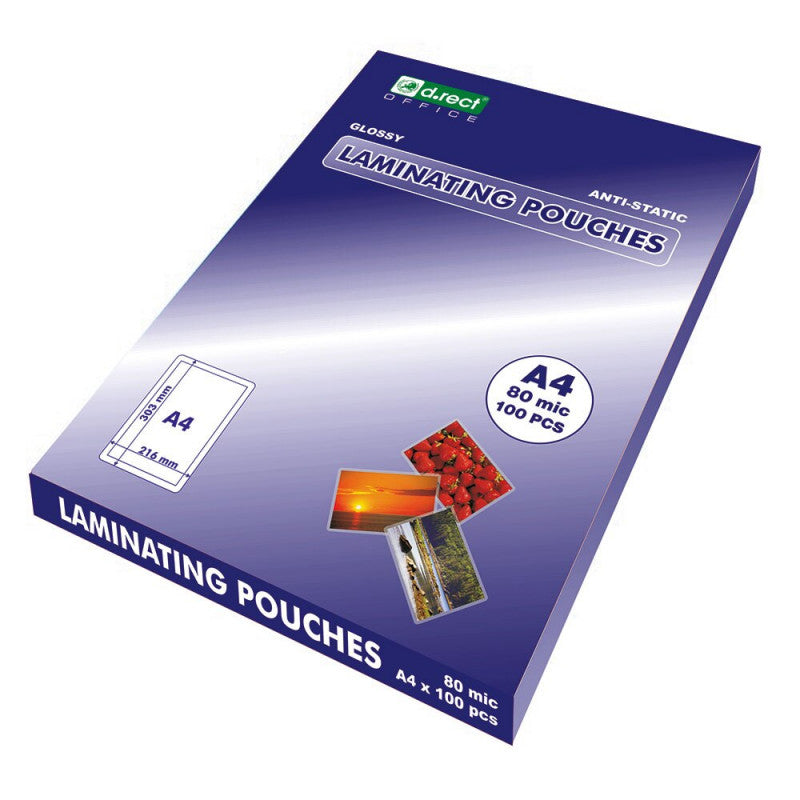 FOLIE LAMINARE A4 80 MICRONI D.RECT 008644