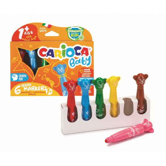 CARIOCA 6 CULORI TEDDY MARKERS BABY 42815