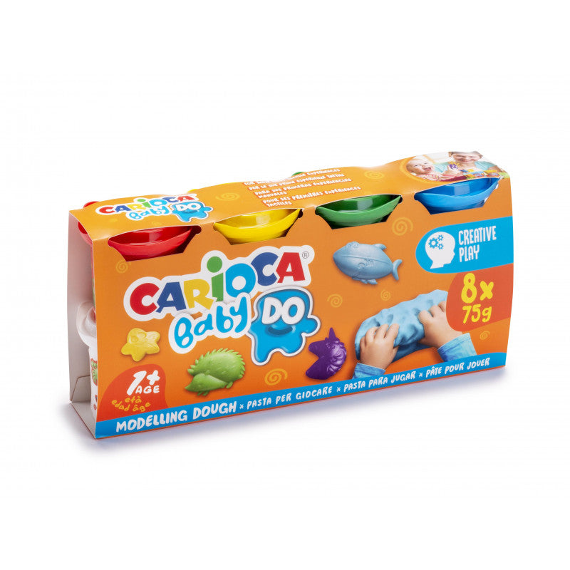 PLASTILINA USOARA 8X75G BABY CARIOCA 43180