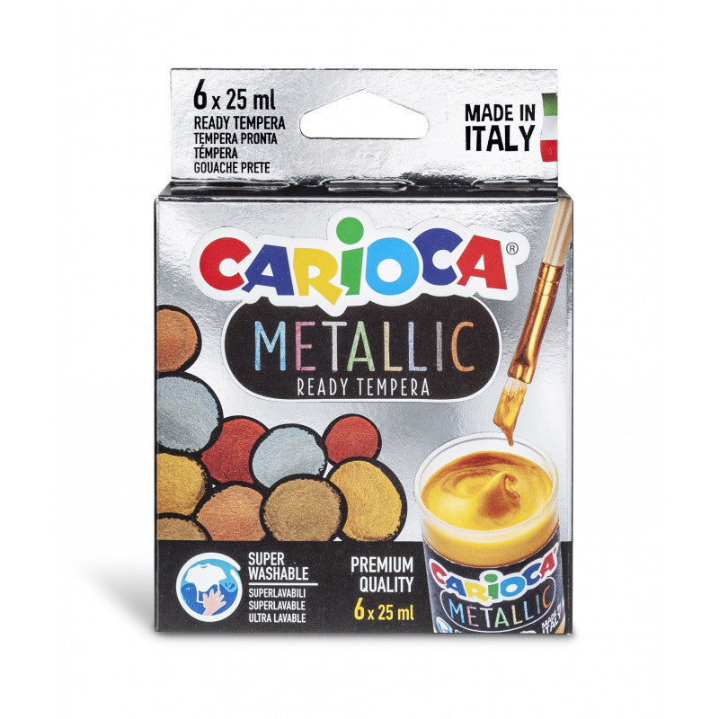 CULORI TEMPERA 6C METALLIC 25 ML CARIOCA KO026