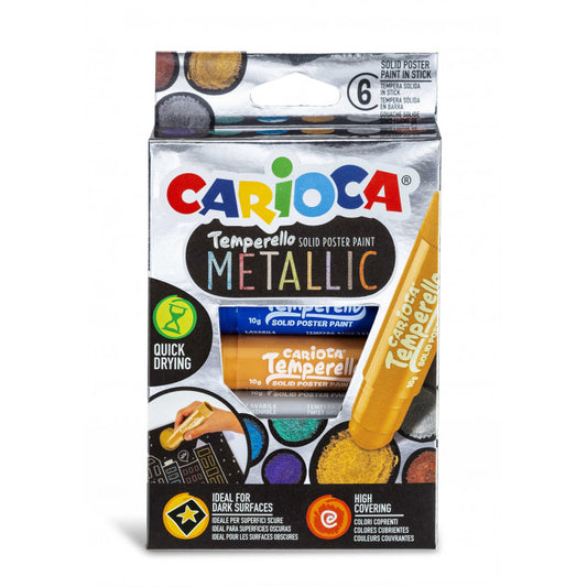 CULORI TEMPERA SOLIDA 6C METALLIC CARIOCA 42674