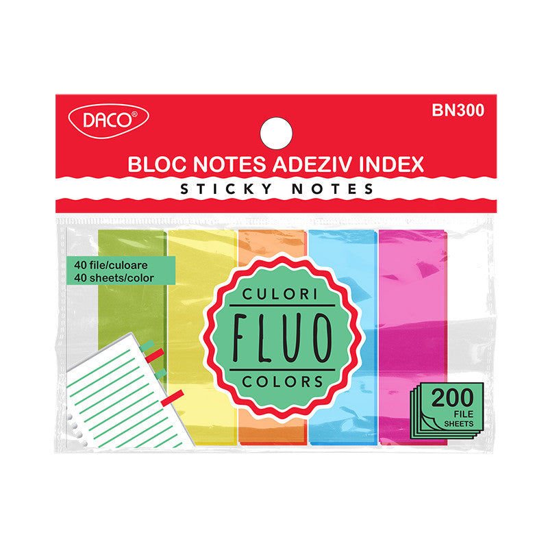 BLOC NOTES ADEZIV INDEX 5 CUL 50X20 DACO BN300