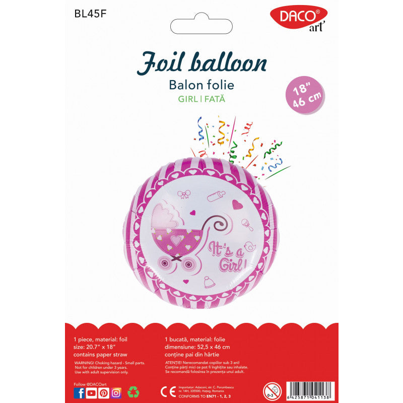 BALON FOLIE IT'S A GIRL 46 CM DACO BL45F