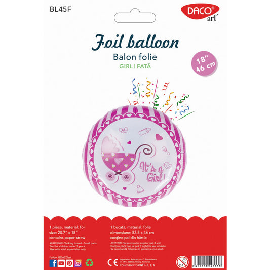 BALON FOLIE IT'S A GIRL 46 CM DACO BL45F