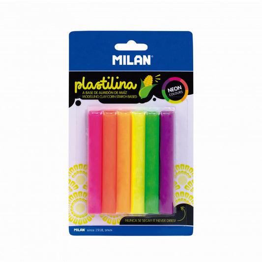 PLASTILINA 6C 70G NEON MILAN 914706N