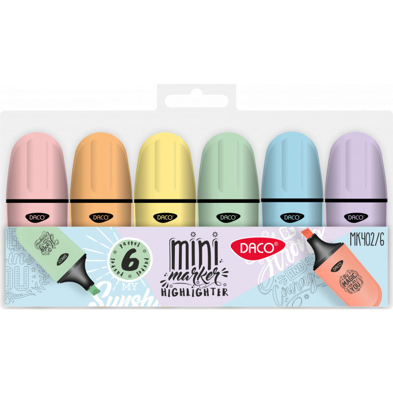 MARKER EVIDENTIATOR MINI PASTEL SET6 DACO MK402/6