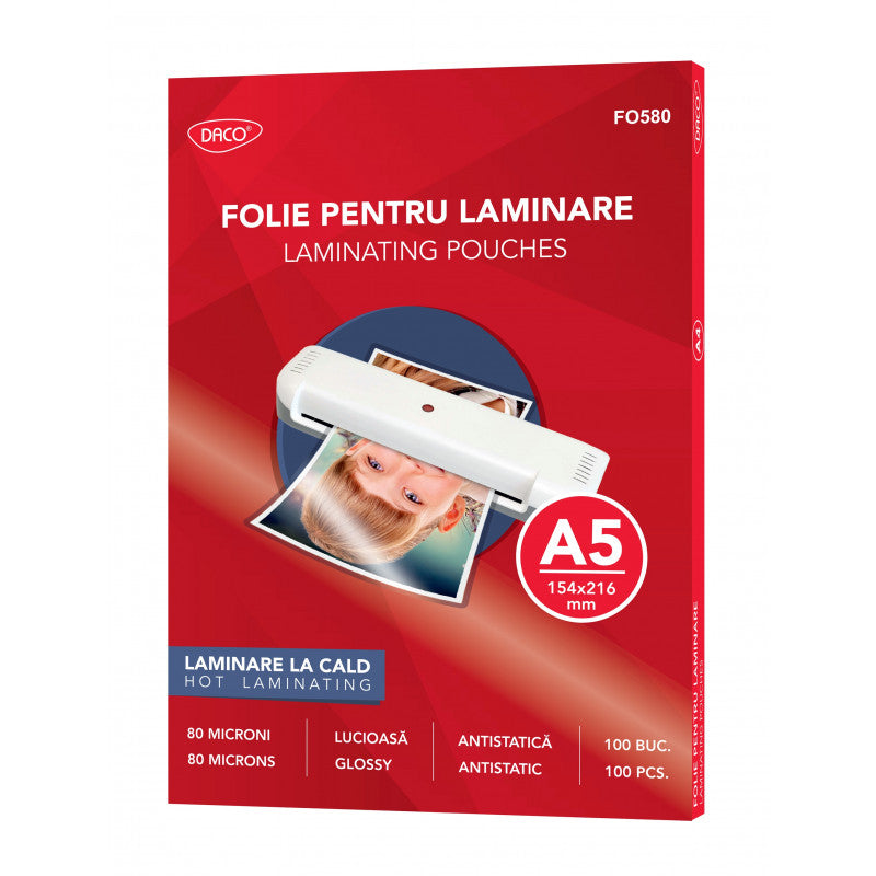 FOLIE LAMINARE A5 80 MICRONI 100/TOP DACO FO580