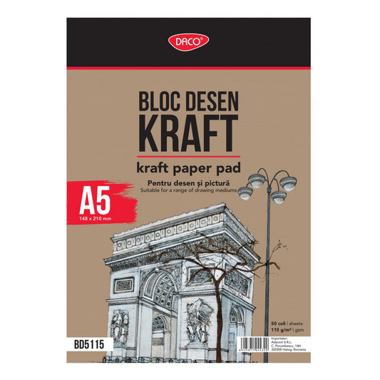 BLOC A5 HARTIE CRAFT 115G 50 FILE DACO BD5115