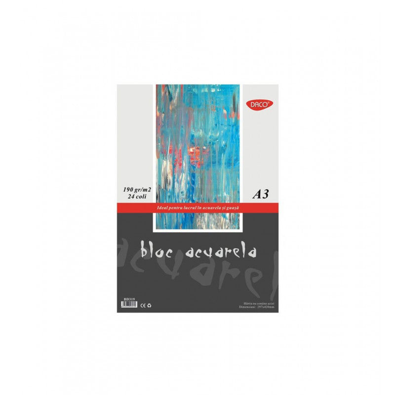 BLOC A3 ACUARELA 190GR  24 FILE DACO BD319