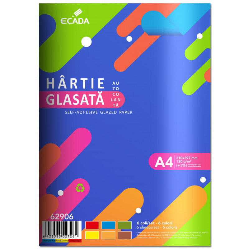 HARTIE GLASATA AUTOCOLANTA 6 FILE/SET ECADA 62906